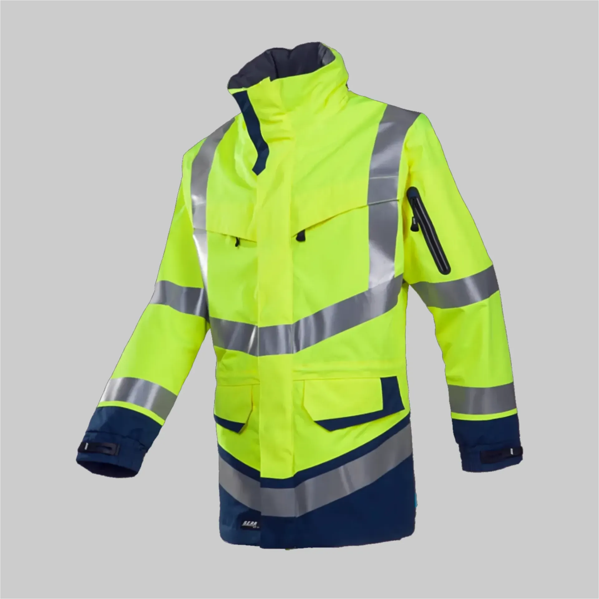 316 708Z SIOEN Windsor Warnschutz-Regenjacke (414 Leuchtorange/marine, XS)