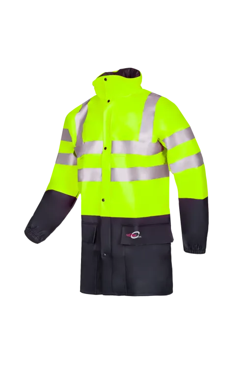 AE 316 4303 SIOEN Carmaux Warnschutz-Regenjacke (062 Leuchtorange/Marineblau, S)