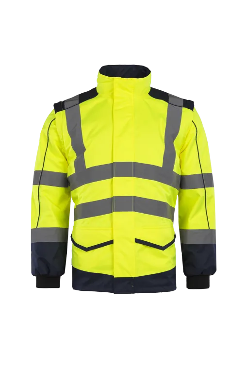 316 168AA2EU1 SIOEN Alford Warnschutz-Blouson mit abnehmbaren Ärmeln (278 Leuchtgelb/Marineblau, S)