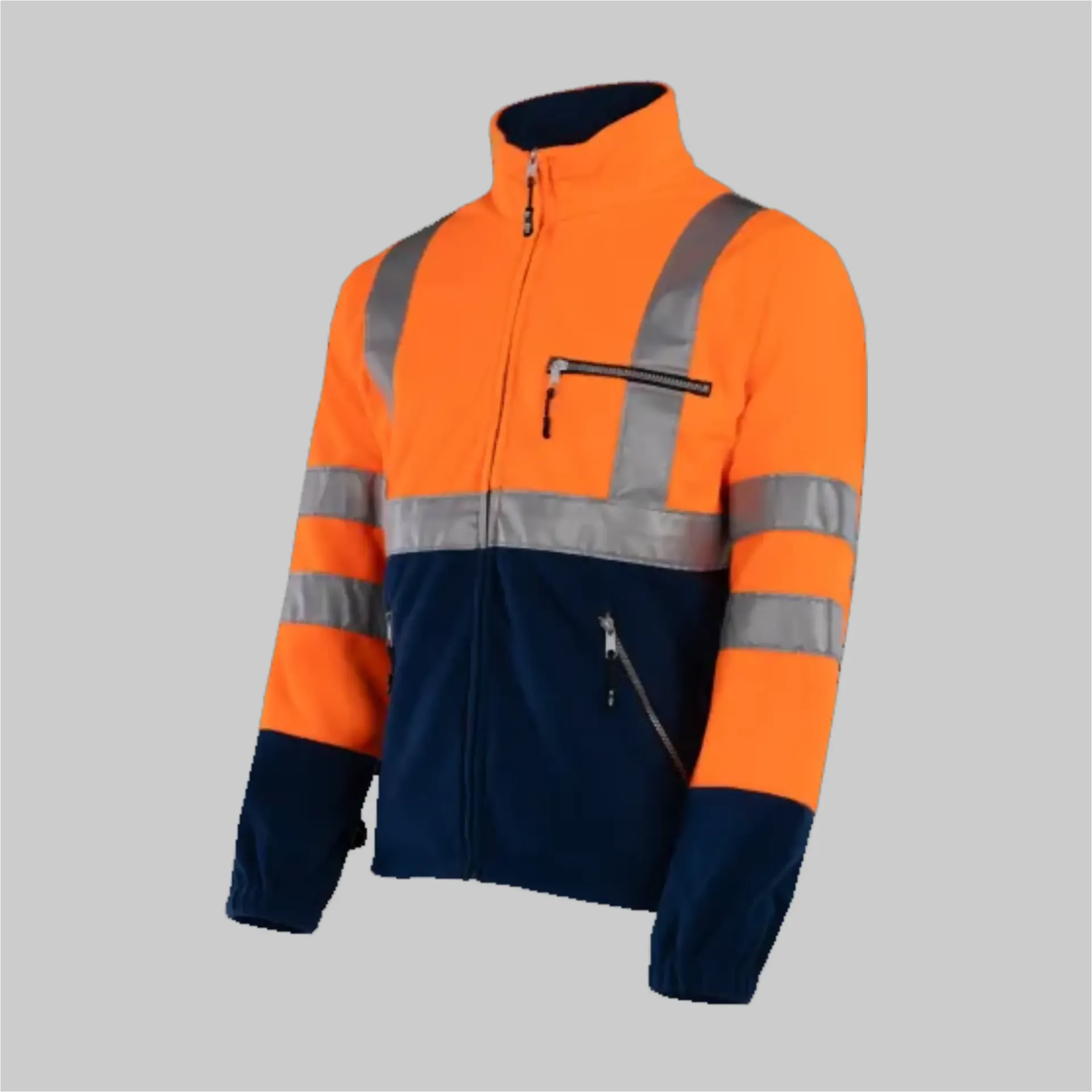 316 497Z SIOEN Kingley Warnschutz-Fleecejacke (414 Leuchtorange/marine, XS)