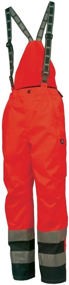 HH 71475 Helly Hansen Potsdam Hi Vis Wasserdichte Regen-Latzhose (169 (red/charcoal), S)